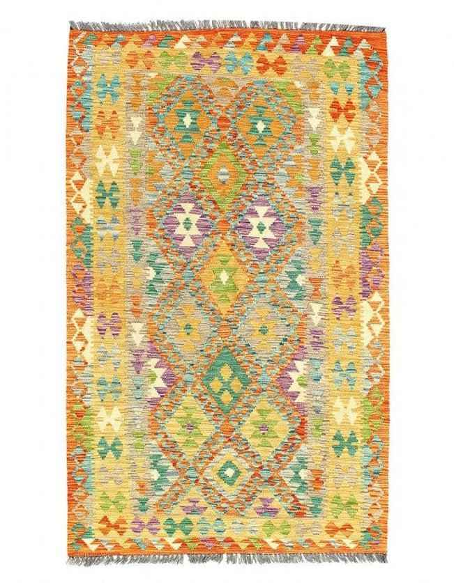 Canvello Kilim Handspun flat weave Wool Rug 3'8'' X 5'11''